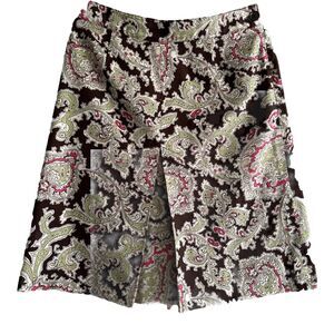 Harold’s Y2K Skirt Vtg Womens Sz 6 Brown Floral Paisley Corduroy Short A…